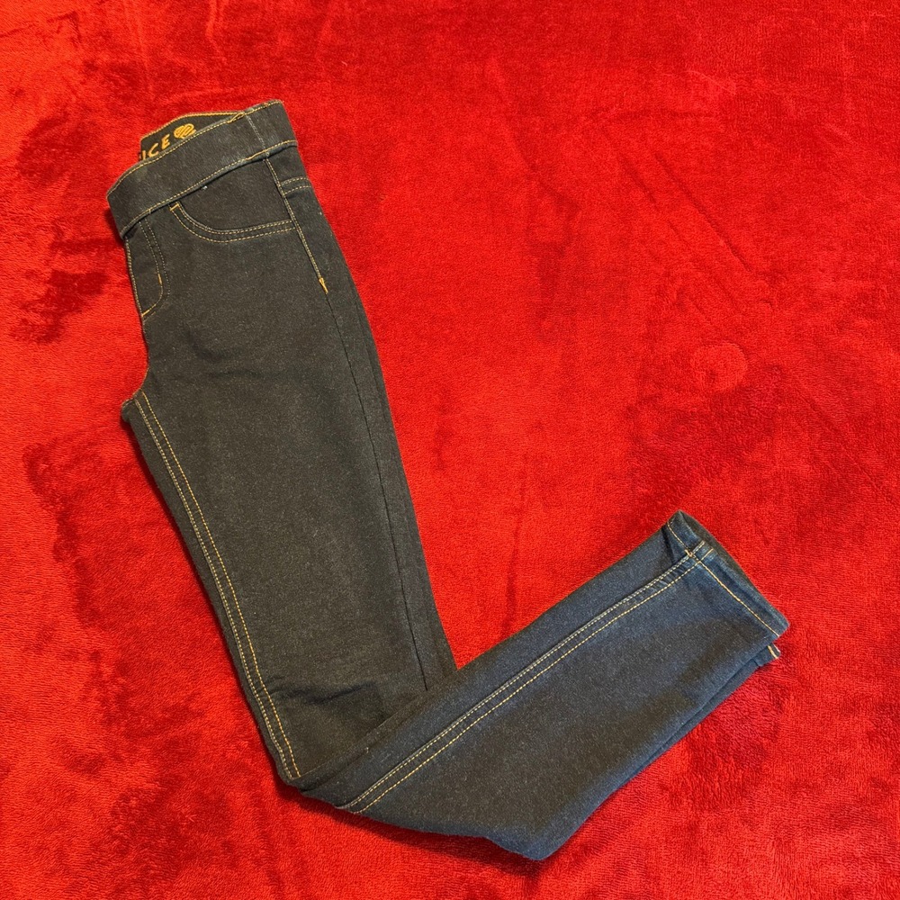 Justice Girls Dark Wash Slim Jeggings Pull On Denim Skinny Jeans Size 10 Slim